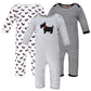 Hudson Baby Unisex Baby Cotton Coveralls Scottie Dog, 3-6 Months