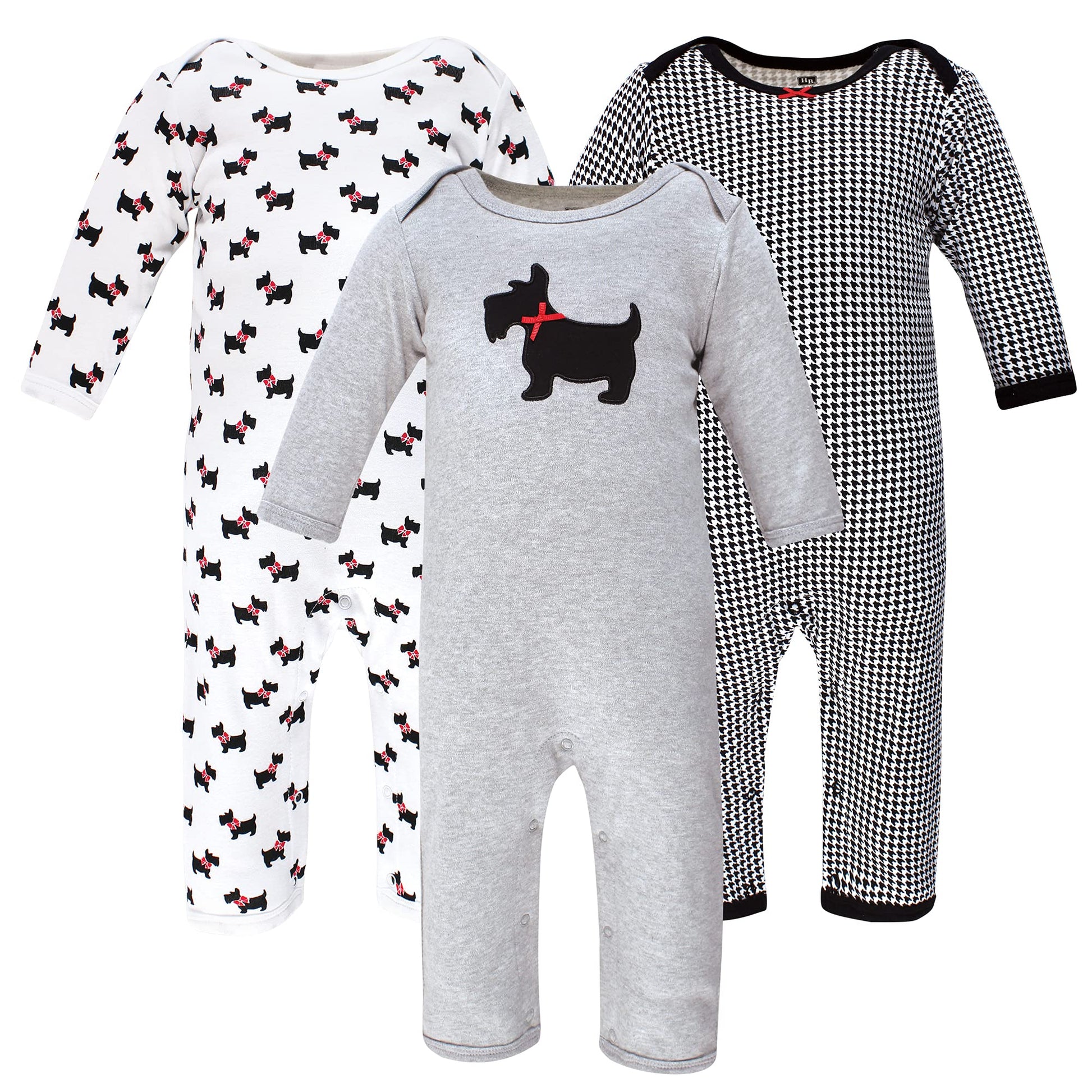 Hudson Baby Unisex Baby Cotton Coveralls Scottie Dog, 3-6 Months