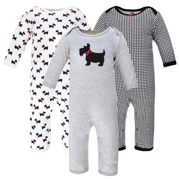Hudson Baby Unisex Baby Cotton Coveralls Scottie Dog, 3-6 Months