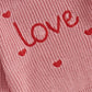 Baby Girl Chunky Knit Sweater Long Sleeve Crewneck Embroidery Sweatshirt Toddler Pullover Tops Warm Clothes (Valentines Day Love
