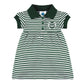 College Baby Striped Game Day Polo Dress With Bloomer - Colorado State Rams Logo - Hunter/White - 0-3 Months