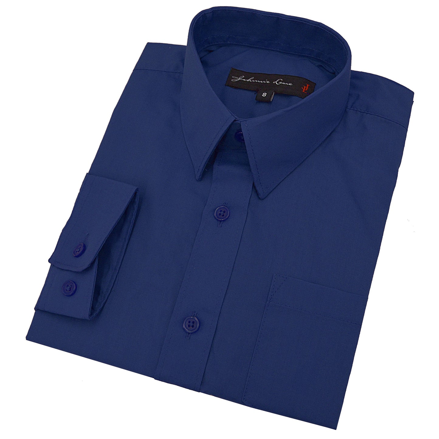 Johnnie Lene Boy'S Long Sleeves Solid Dress Shirt #Jl32 (14, Royal Blue)