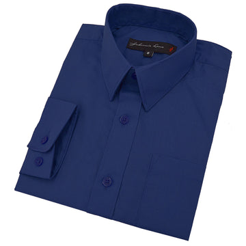 Johnnie Lene Boy'S Long Sleeves Solid Dress Shirt #Jl32 (14, Royal Blue)
