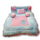 Pinks And Blues Full Sleeping 5 Piece Baby Bedding Set With Two Bear Shape Side Pillows (048 Months) (Pink Sky)