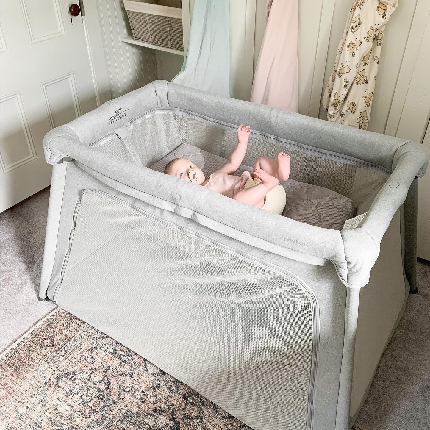 Newton Baby Bassinet Insert For Travel Crib & Playard | Includes Mattress & Sheet - 100% Breathable & Washable, Dual-Layer Cover