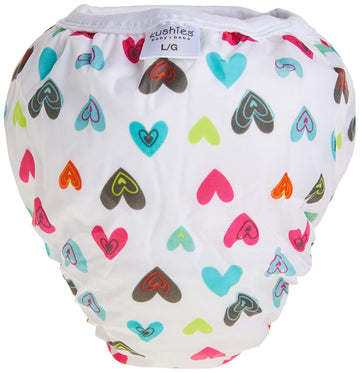 Kushies Baby Waterproof Training Pant (33-38 Pounds), Doodle Hearts, White, Large