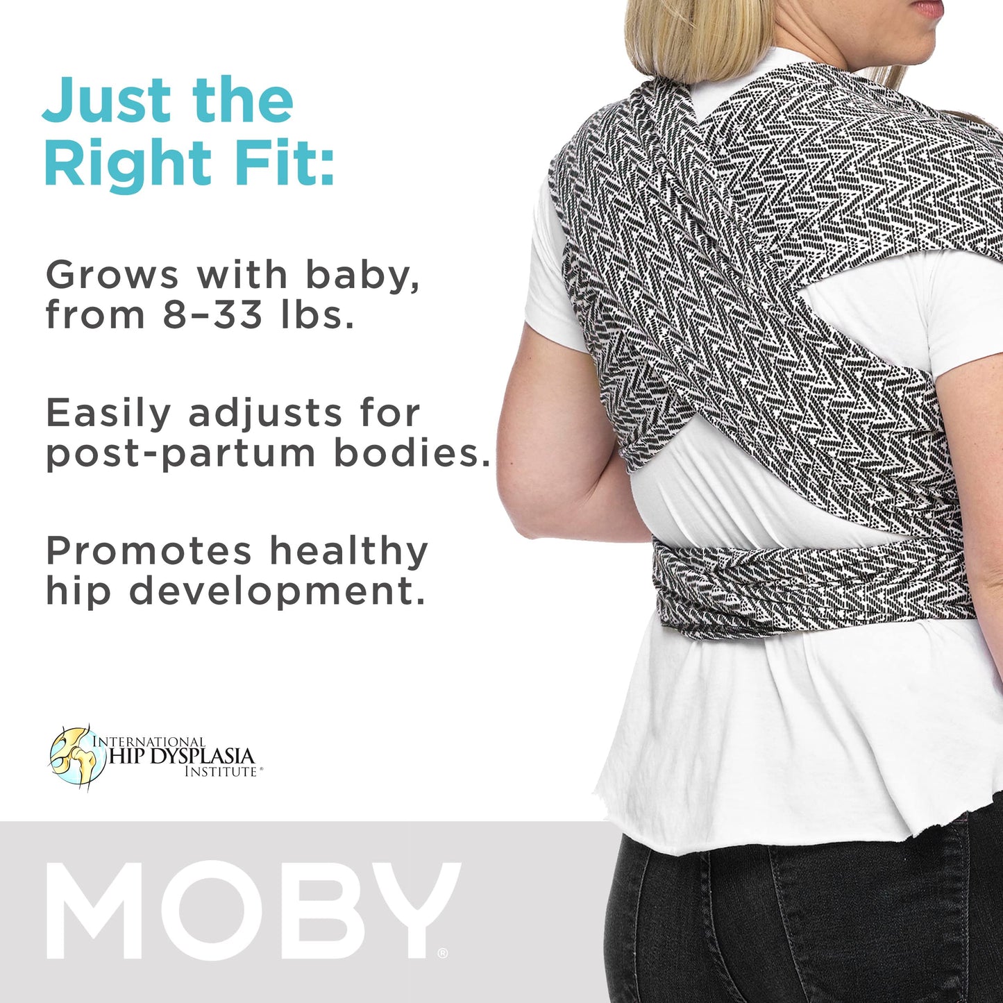 Moby Baby Wrap Carrier Evolution by Petunia Pickle Bottom for Newborns to Toddlers (8-33lbs), Infant Sling Carrier, Hands Free D