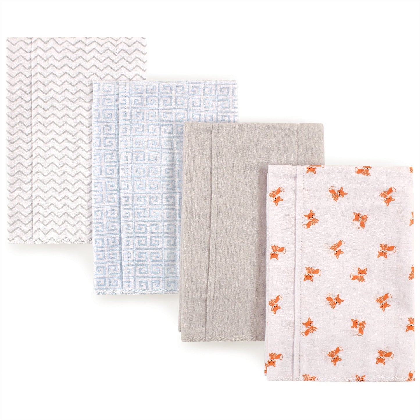 Luvable Friends Unisex Baby Cotton Flannel Burp Cloths, Fox, One Size