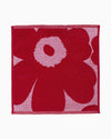 MARIMEKKO Unikko Terry Cotton Washcloth (Red)  Floral Patterned Washcloths  12 in x 12 in