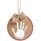 Pearhead Christmas Baby Handprint Wooden Ornament, Babys First Christmas, Holiday Keepsake, Rustic Hanging Ornament with Burlap