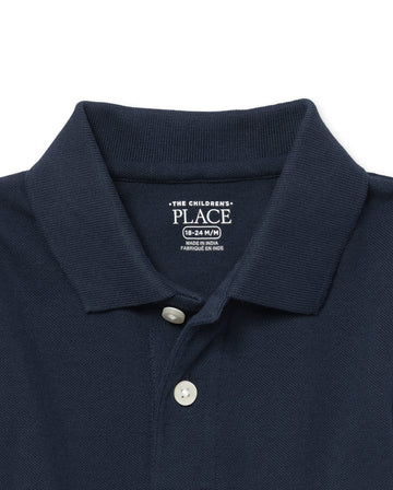 The Children'S Place Baby Boys And Toddler Boys Long Sleeve Pique Polo, Nautico, 9-12 Months
