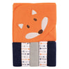Luvable Friends Unisex Baby Hooded Towel With Five Washcloths, Boy Fox, One Size
