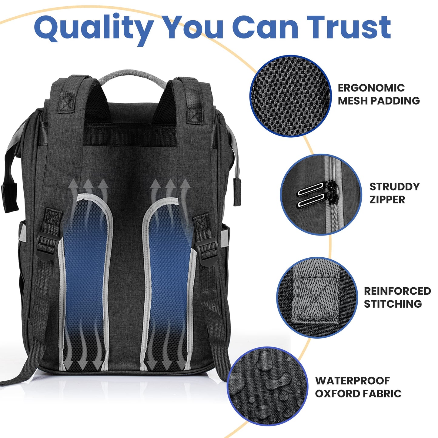 Pillani Baby Diaper Bag Backpack, Baby Bag For Boys& Girls,Diaper Backpack,Baby Registry Search,Newborn Essentials Baby Gifts