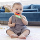 Infantino Lil Nibbles Textured Silicone Teether -Sensory Exploration and Teething Relief with Easy to Hold Handles, Multicolor