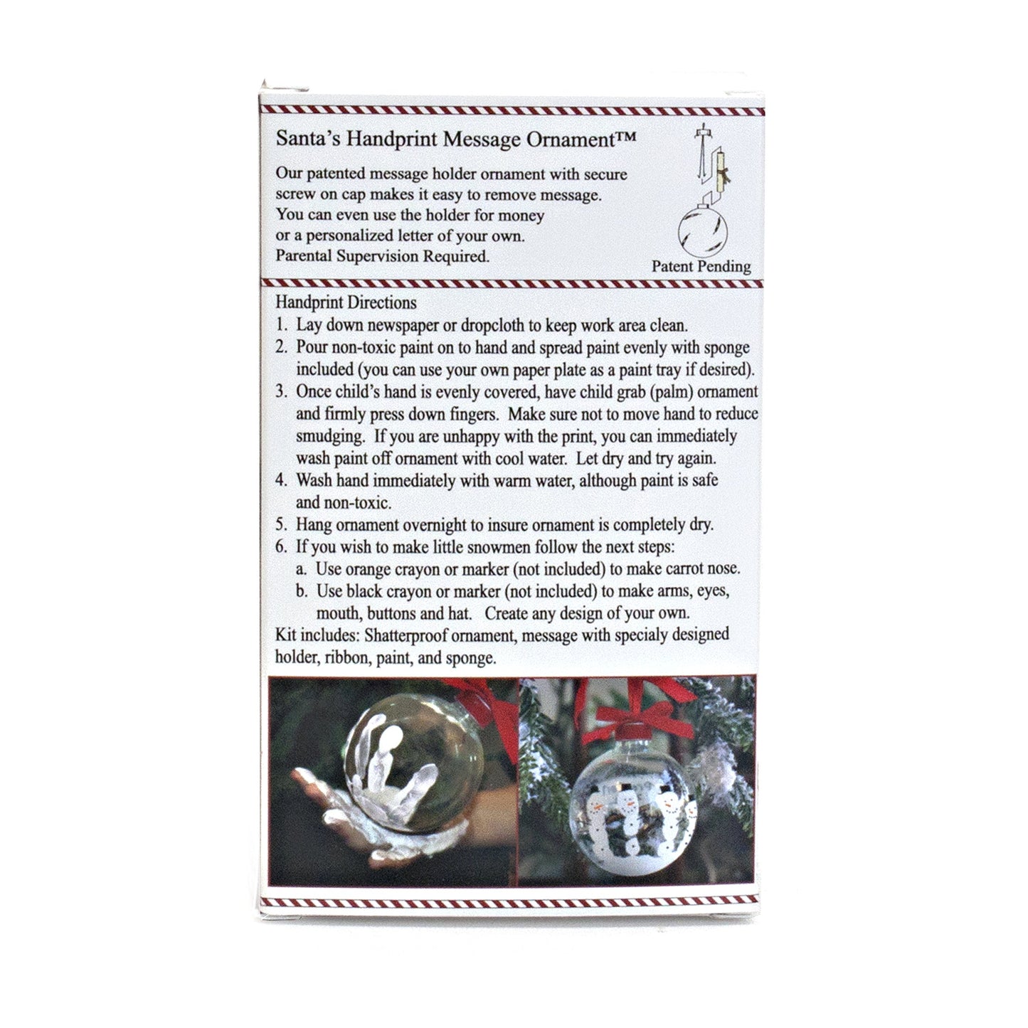 Child To Cherish Santa Handprint Message Shatterproof Christmas Ornament