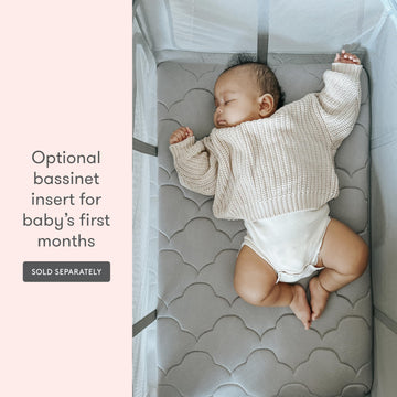 Newton Baby Bassinet Insert For Travel Crib & Playard | Includes Mattress & Sheet - 100% Breathable & Washable, Dual-Layer Cover