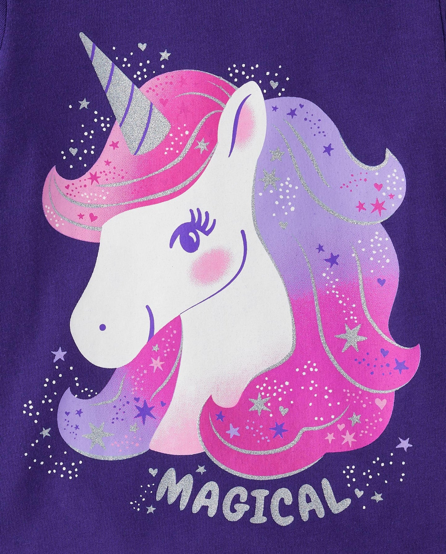 The Children'S Place Baby Girls' Dino Long Sleeve Graphic T-Shirts, Unicorn/Dad Bear/Mama 3-Pack