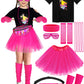 Somsoc 13 Pieces Kids 80S Costume Accessories Set Girl'S 80S Cosplay T-Shirt Tutu Outfit Headband Necklace Gloves Leg Warmer
