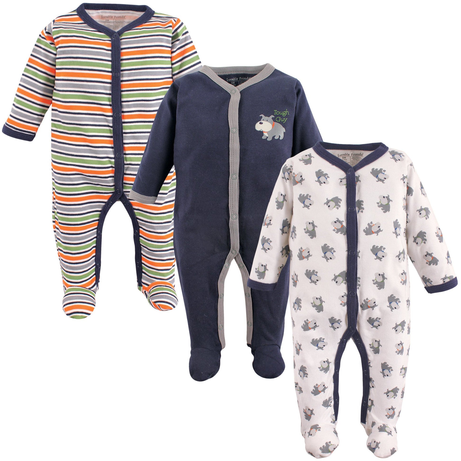 Luvable Friends Unisex Baby Cotton Sleep And Play, Dog, 6-9 Months