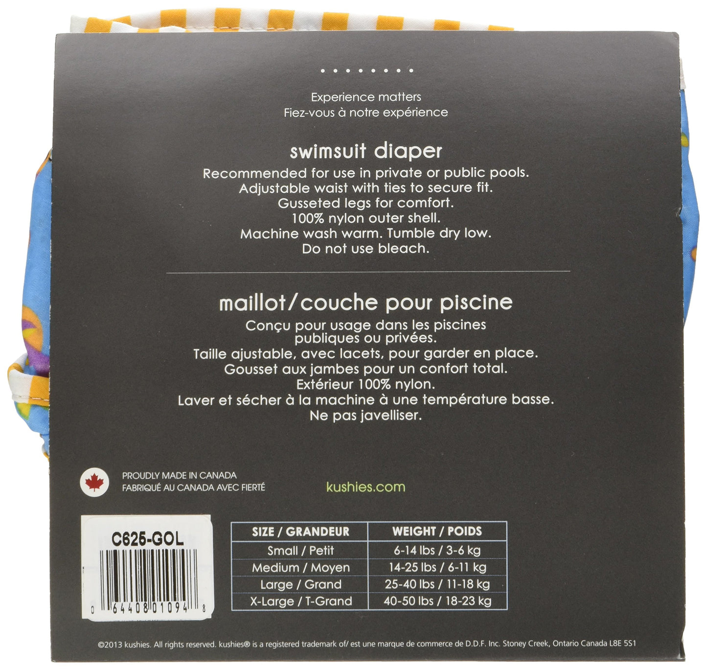 Kushies Baby Unisex Swim Diaper, Goldfish Print, Small