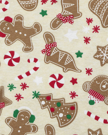 The Children'S Place Baby Girls Family Matching Christmas Holiday Sets, Snug Fit 100% Cotton, Pajama Set, Vanilla Gingerbread, 1
