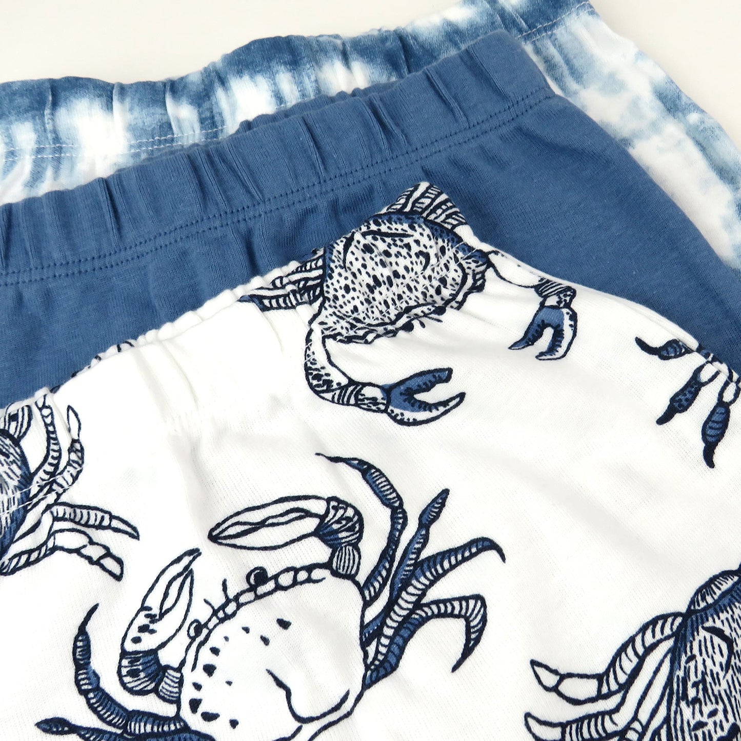 Honestbaby Baby 3-Pack Organic Cotton Footed Harem Pants, Crabs Navy, 6-9 Months
