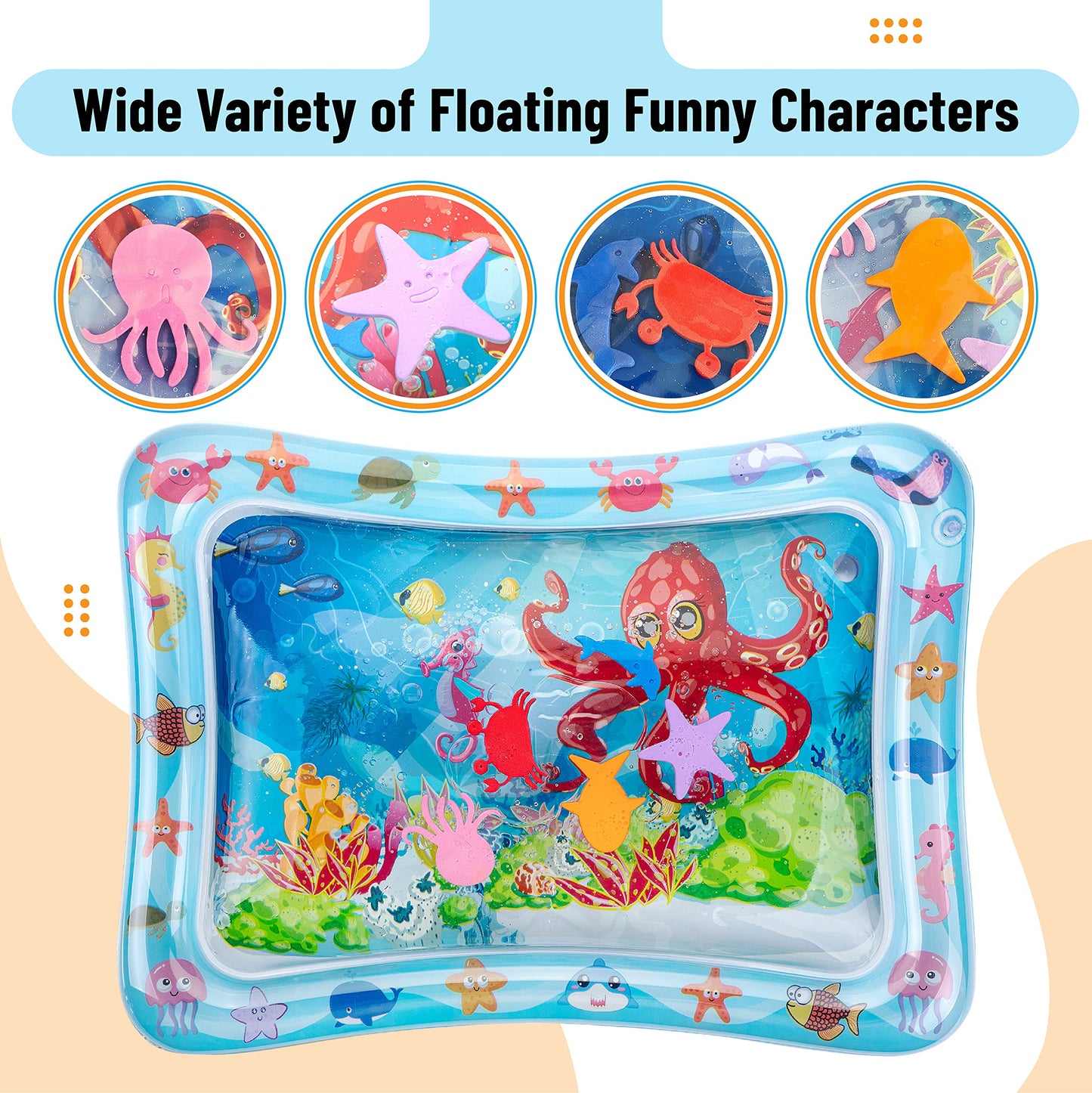 Mr. Pen Inflatable Tummy Time Mat For Babies, Infant Water Pad, Baby Mat For Floor Play
