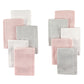 Little Treasure Unisex Baby Rayon From Bamboo Luxurious Washcloths, Light Pink Gray, One Size