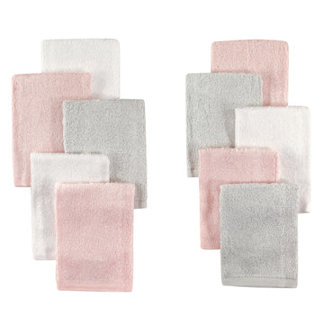 Little Treasure Unisex Baby Rayon From Bamboo Luxurious Washcloths, Light Pink Gray, One Size