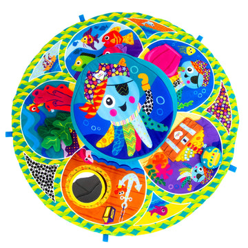 Lamaze Captain Calamari Spin and Explore Baby Gym Activity Center - Baby Tummy Time Play Mat - Sensory Play Mat for Ages 0 Month