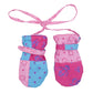Shu-Shi Baby Toddler Girl Mittens Soft Warm Fleece Interior And String Attached,18 - 24 Months,Patchwork Pink
