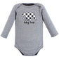 Hudson Baby Unisex Baby Cotton Long-Sleeve Bodysuits Baby Bear Gray Black 5-Pack, 0-3 Months