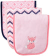 Luvable Friends Unisex Baby Cotton Burp Cloths With Fiber Filling, Foxy, One Size