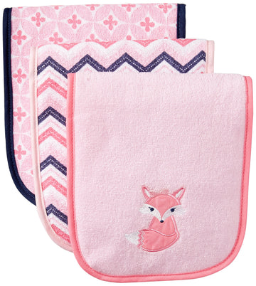 Luvable Friends Unisex Baby Cotton Burp Cloths With Fiber Filling, Foxy, One Size