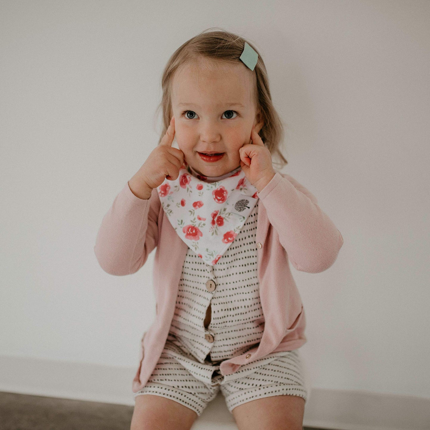 Parker Baby Co. Bandana Drool (Pack Of 8) Baby Bibs For Girls - Rose Set