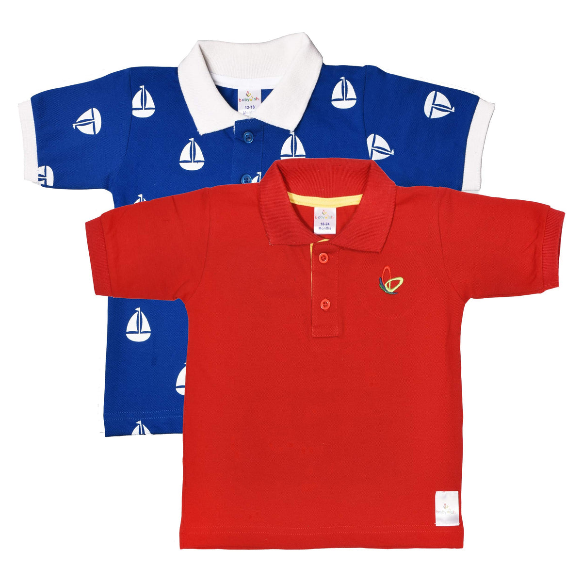 Baby Wish Baby BoyS Polo TShirt (Buptspqsh0017Comb_Red_0 Months3 Months)