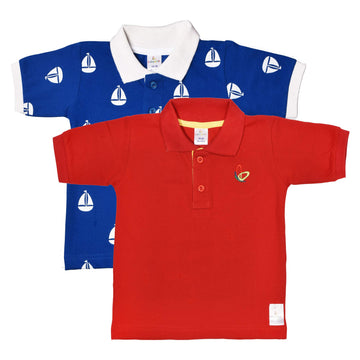 Baby Wish Baby BoyS Polo TShirt (Buptspqsh0017Comb_Red_0 Months3 Months)