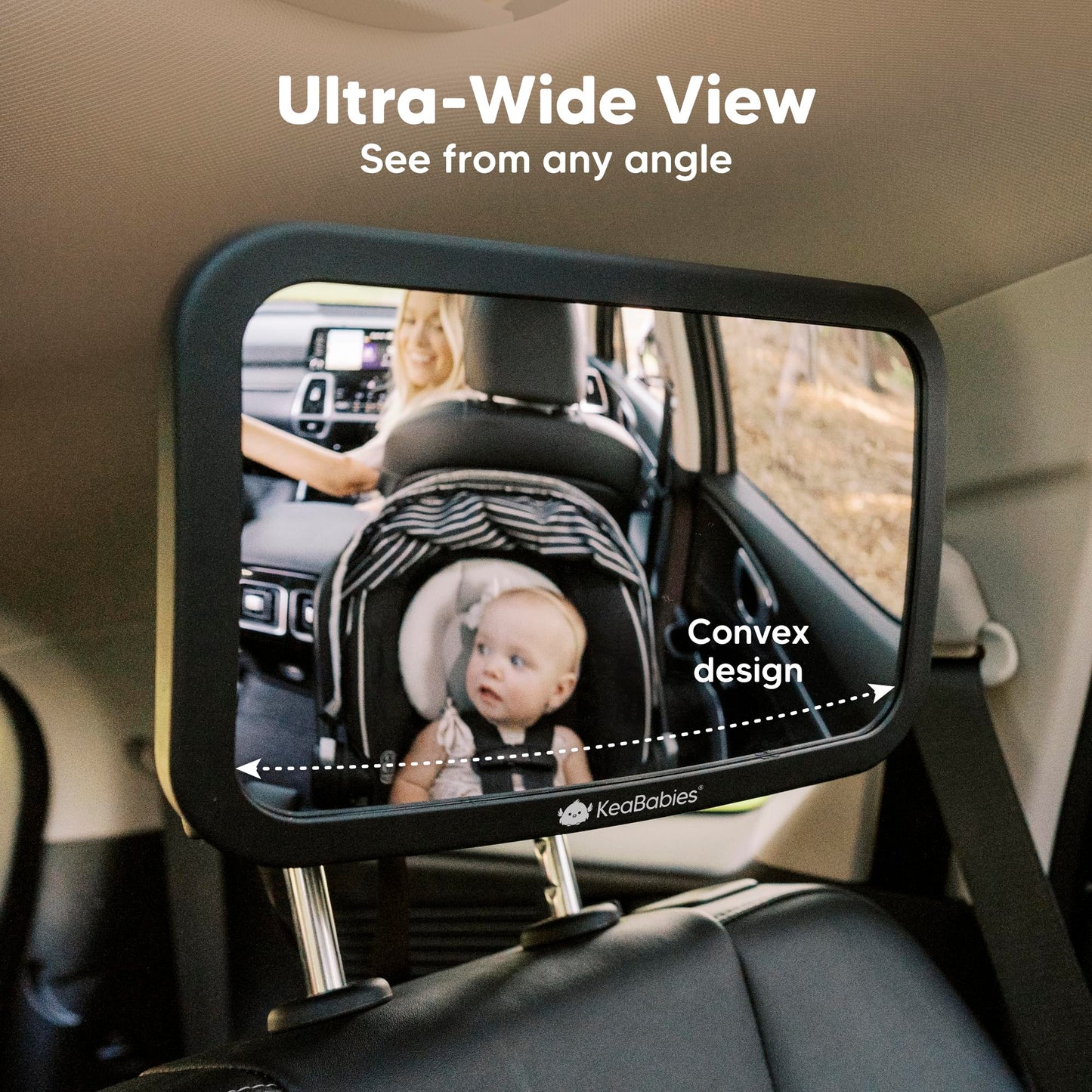 Large Shatterproof Baby Car Mirror - Safety Baby Car Seat Mirror - Baby Car Mirror For Back Seat Rear Facing Infant - Carseat Mi