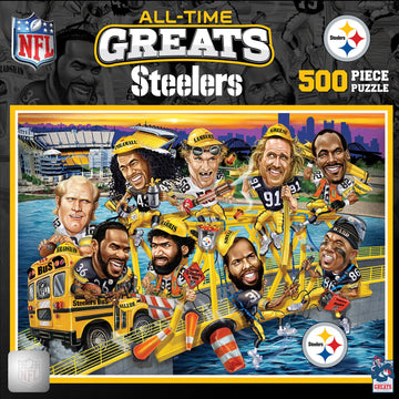 MasterPieces 500 Piece Sports Jigsaw Puzzle for Adults - NFL Pittsburgh Steelers All-Time Greats - 15x21