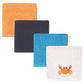 Luvable Friends 4Piece SuperSoft Washcloths, Crab, 10x10