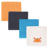 Luvable Friends 4Piece SuperSoft Washcloths, Crab, 10x10