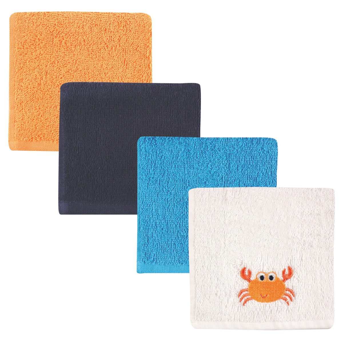 Luvable Friends 4Piece SuperSoft Washcloths, Crab, 10x10