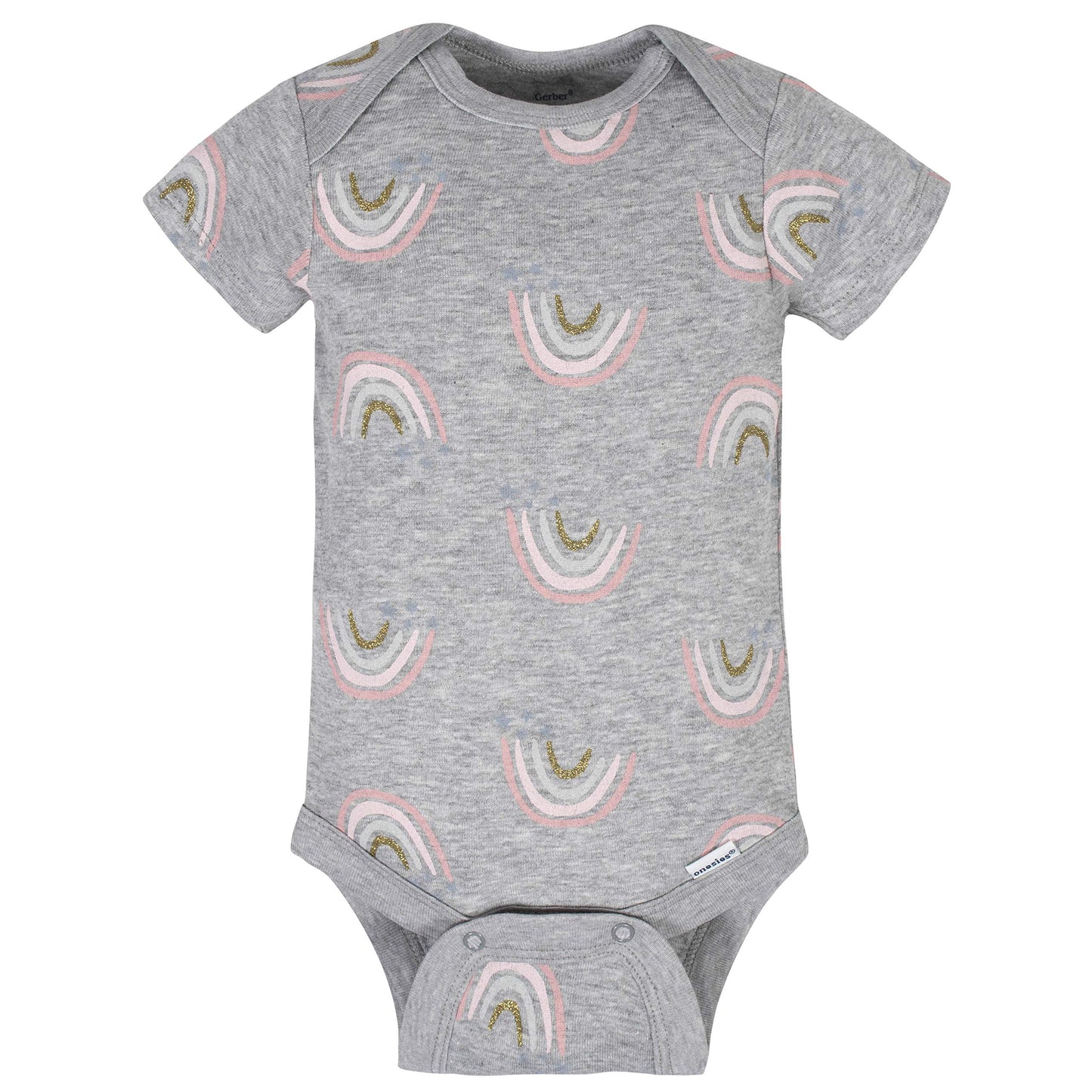 Gerber Baby Girl'S 8-Pack Short Sleeve Onesies Bodysuits, Bear Pink, 12 Months