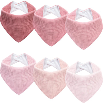 Kewlife gift Muslin Baby Bibs 6-Pack Baby Drool Bandana Bibs for Baby Girls Boys Infant Newborn Toddler Drooling and Teething