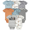 Gerber Baby Boy'S 8-Pack Short Sleeve Onesies Bodysuits, Jungle Blue, 3-6 Months