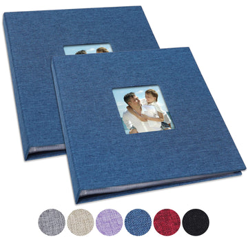 Vienrose Small Photo Album 8X10 Photos, 2 Pack Linen Cover Mini Photo Book, 26-Page Holds 52 Pictures, Artwork Or Postcards Stor