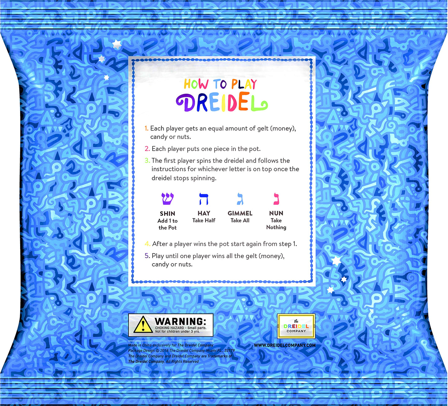 The Dreidel Company Hanukkah 10 Extra Large Hand Painted Wooden Dreidels - Includes Game Instruction Cards- (10-Pack Xl)