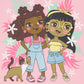 The Children'S Place Baby Toddler Girls Short Sleeve Graphic T-Shirt 2-Pack, Girl & Dog/Girls & Cat, 5T