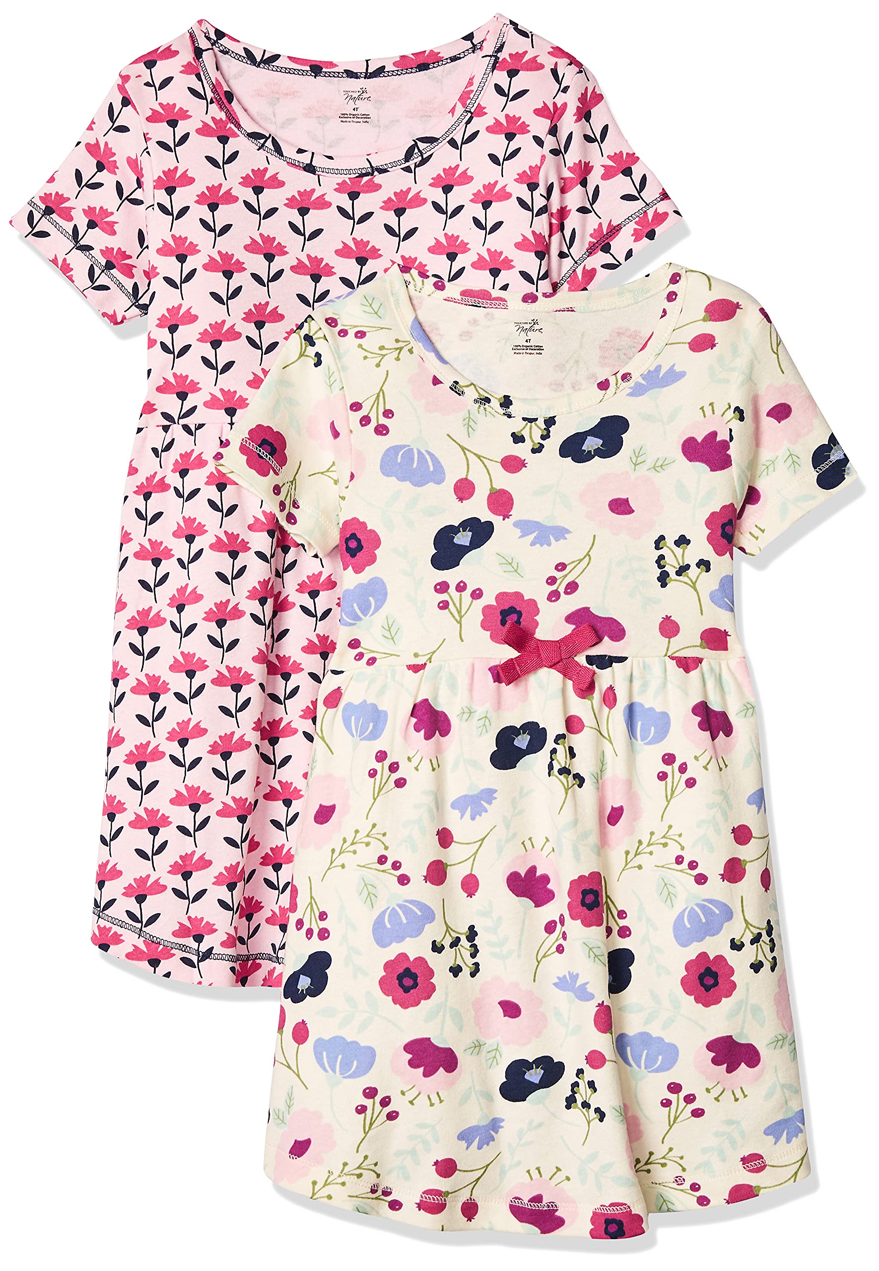 Touched By Nature Baby Girls Organic Cotton Short-Sleeve And Long-Sleeve Dresses WBBAPB07VJHSZW8