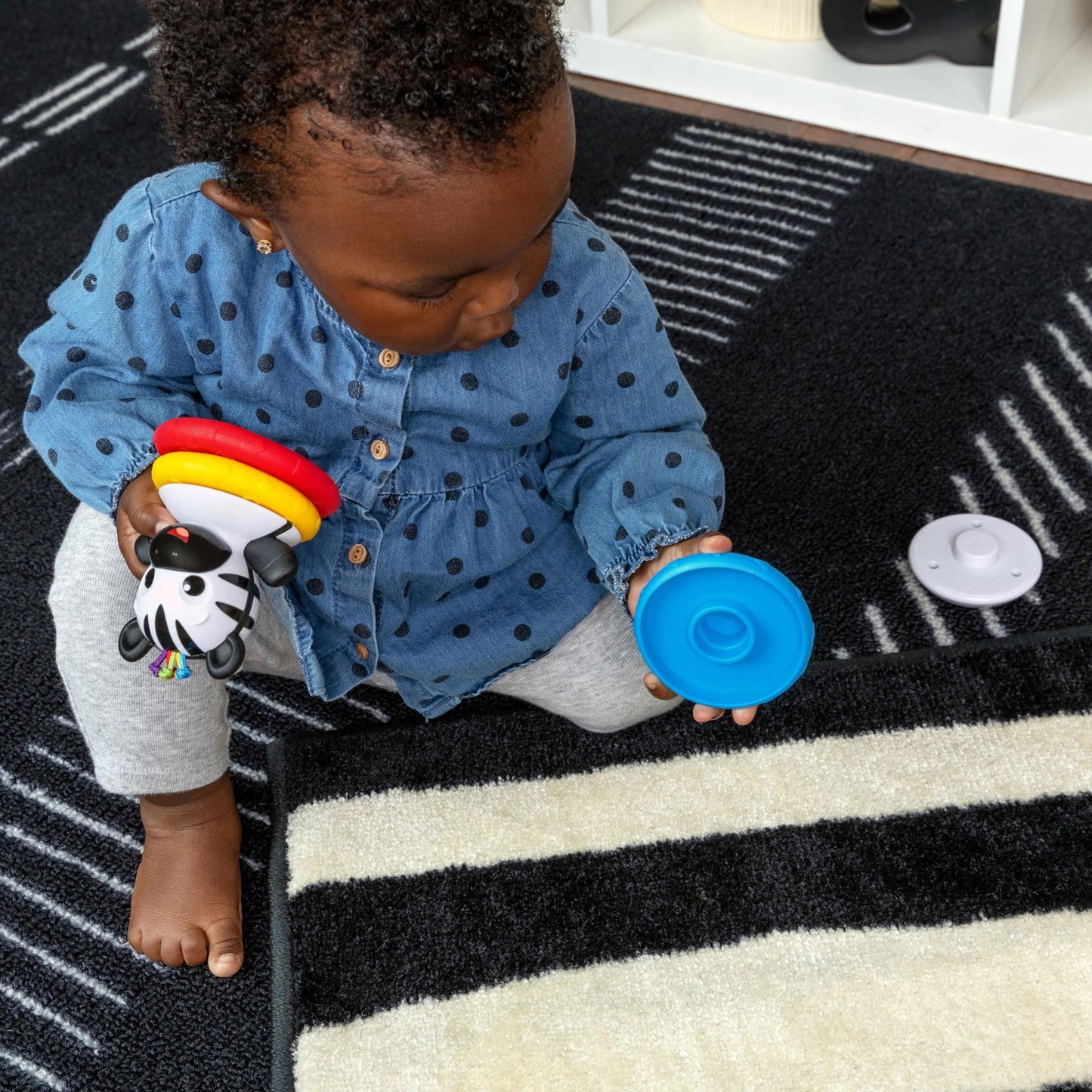 Baby Einstein Stack & Wobble Zen BPA Free Teether Toy for Cause and Effect Learning, Infants Ages 3 Months and up